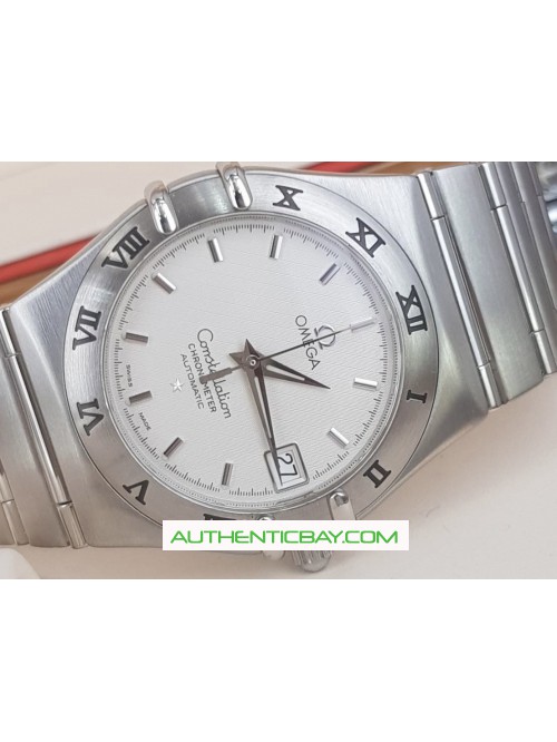 OMEGA Constellation Stainless Steel 35mm White Dia...