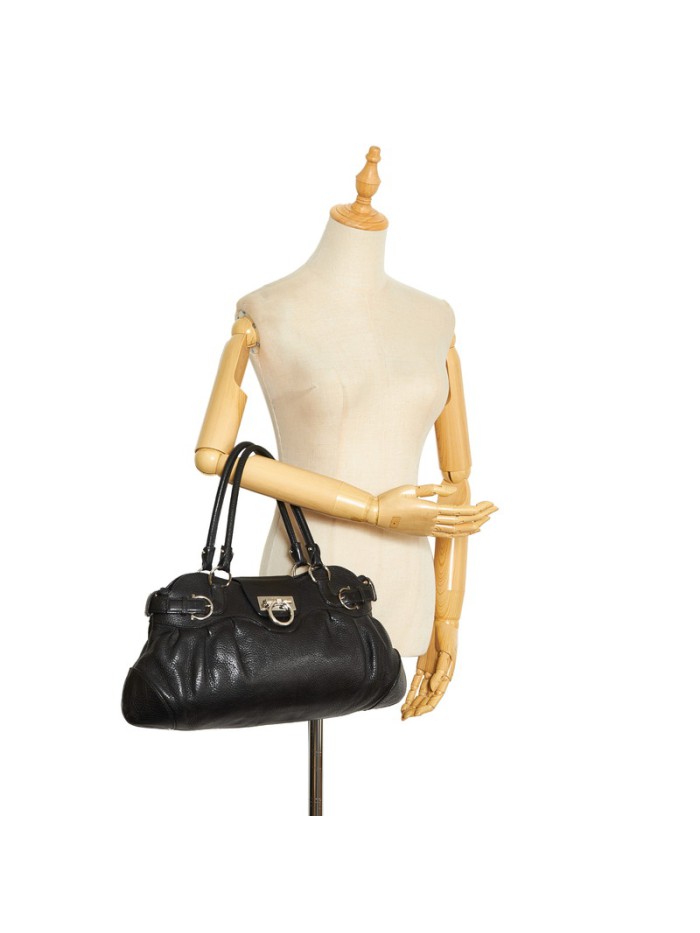 Gancini Leather Handbag