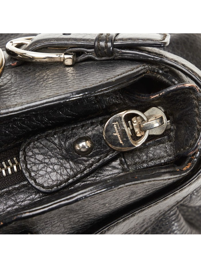 Gancini Leather Handbag