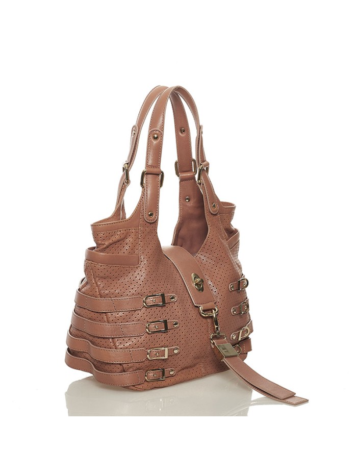 Perforated Leather Shoulder Bag