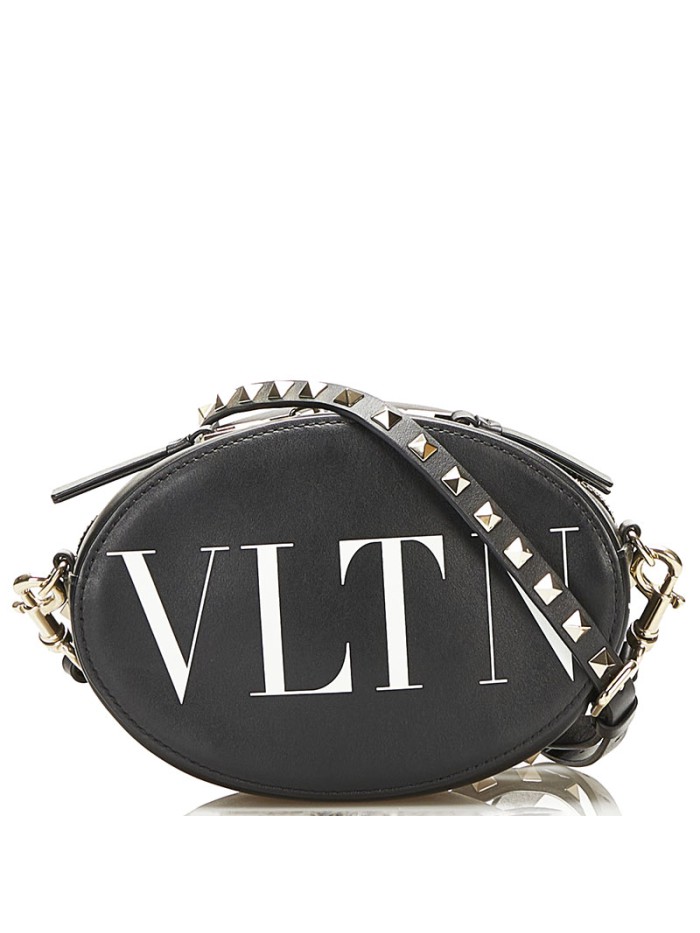VLTN Logo Leather Crossbody Bag