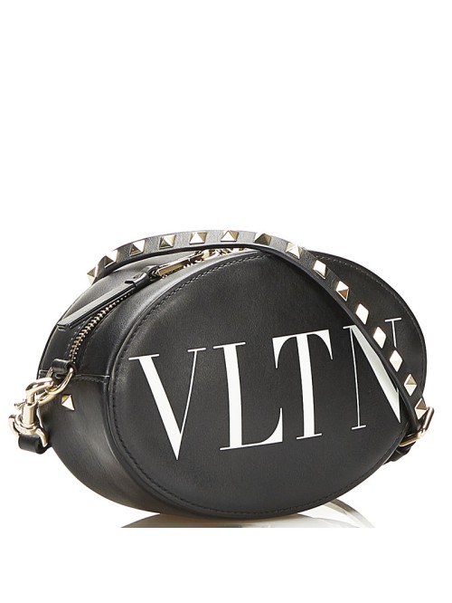 VLTN Logo Leather Crossbody Bag