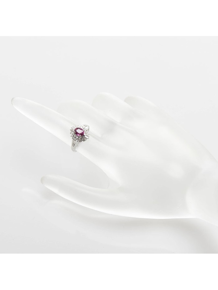 Platinum Diamond & Ruby Ring