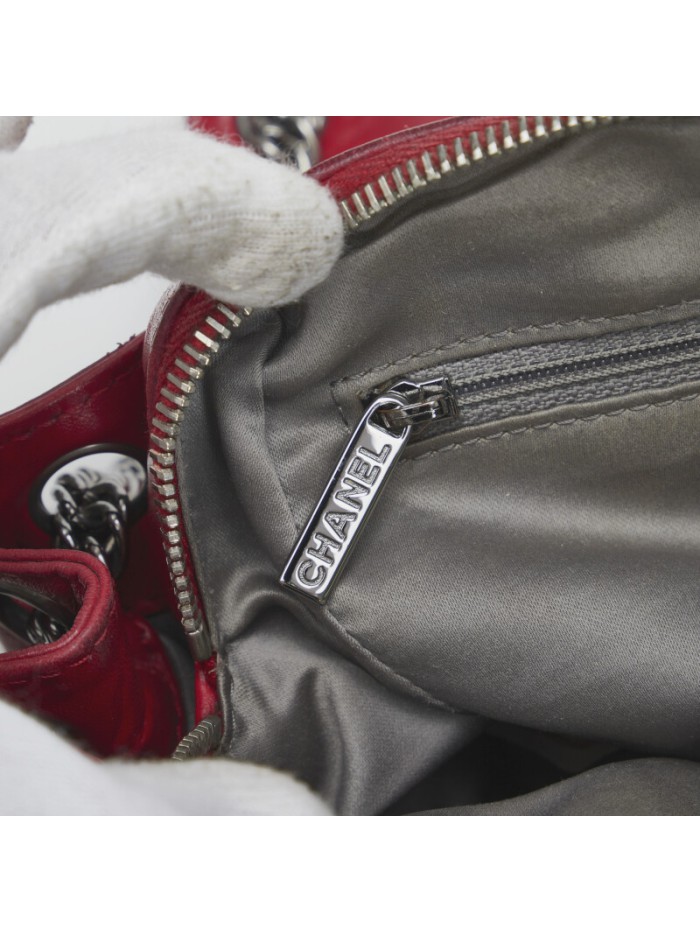 Square Stitched Leather Shoulder Bag