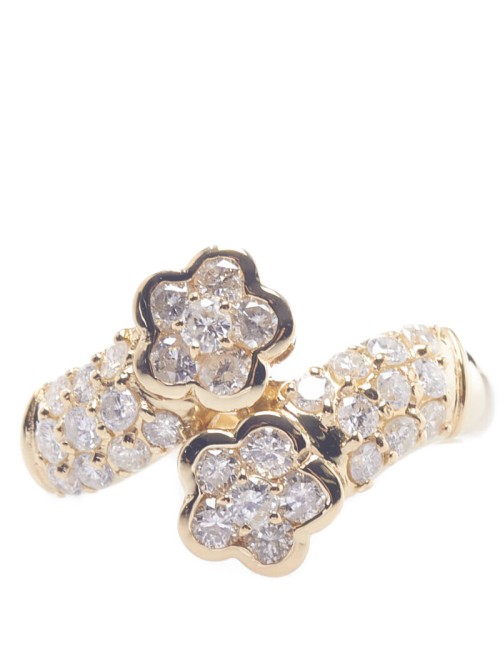 18K Diamond Flower Ring