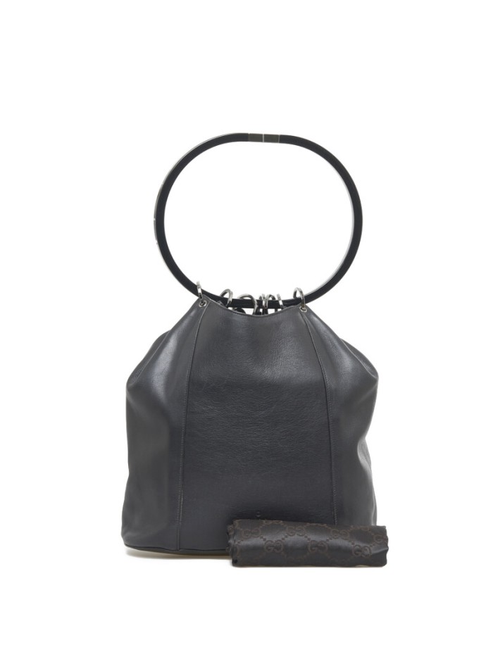 Leather Ring Handle Bag