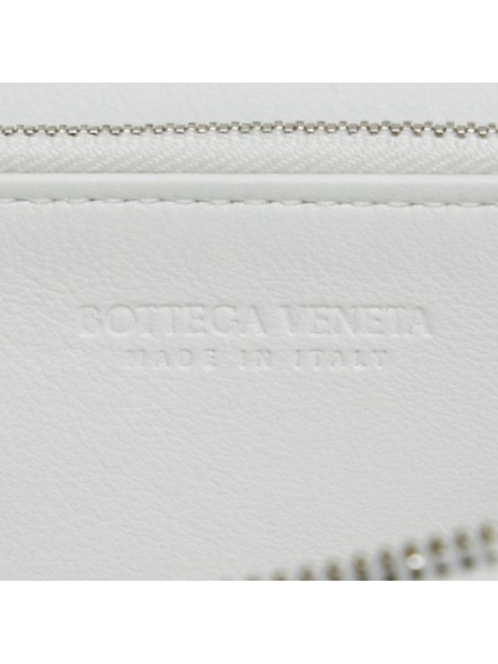 Intrecciato Print Leather Long Wallet