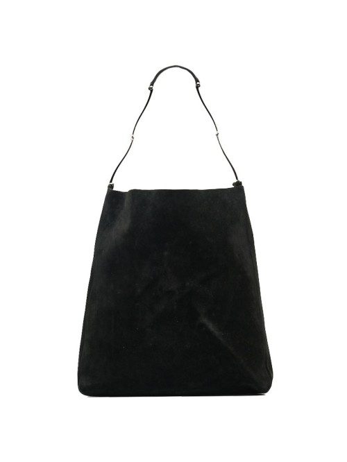 Suede with Metal Strap Tote Bag