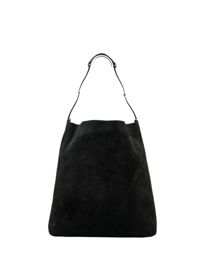 Suede with Metal Strap Tote Bag