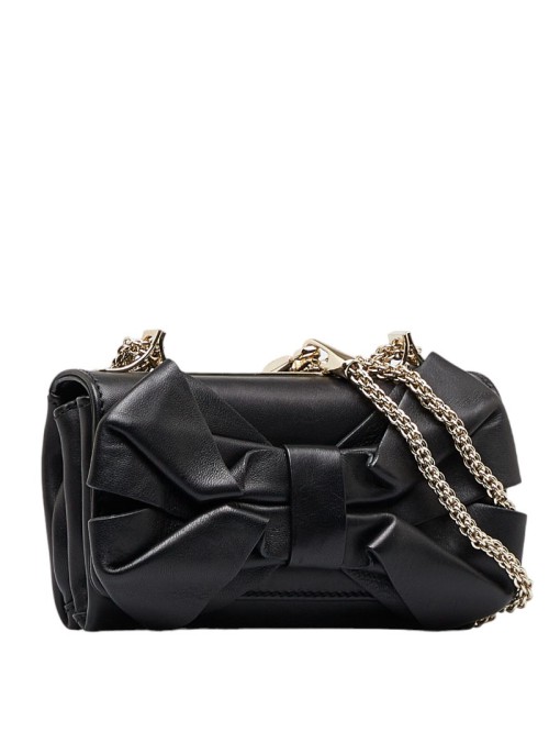 Leather Bow Chain Shoulder Bag