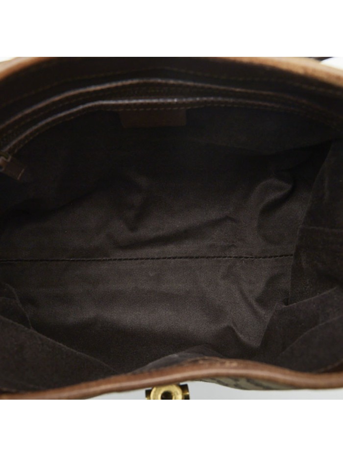 GG Canvas Piston Lock Shoulder Bag