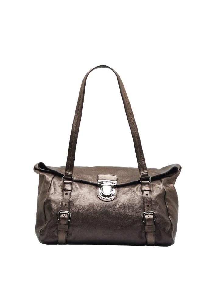 Vitello Lux Foldover Shoulder Bag