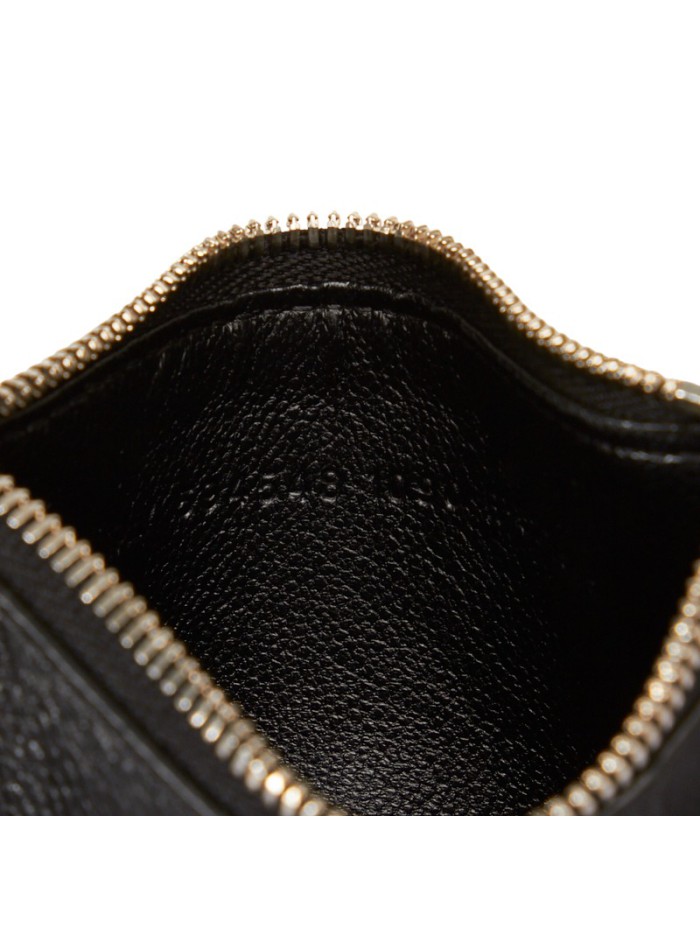 Leather Logo Zip Card Holder