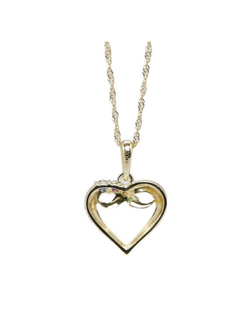 18K Heart & Birthstones Necklace