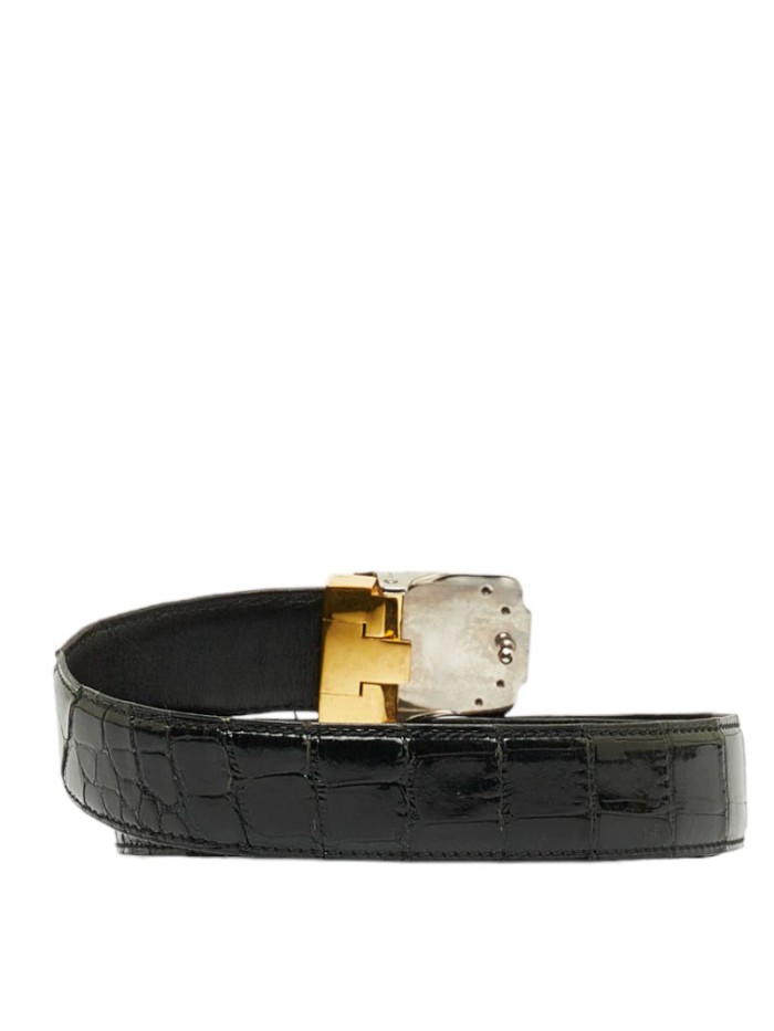 Must de Cartier Croc Embossed Leather Belt