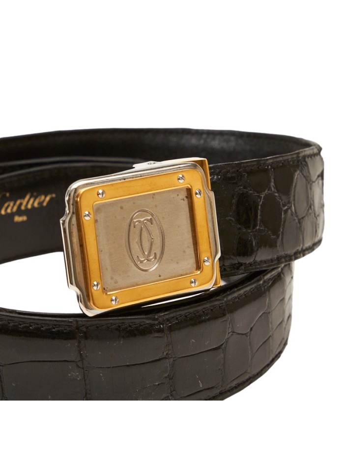 Must de Cartier Croc Embossed Leather Belt