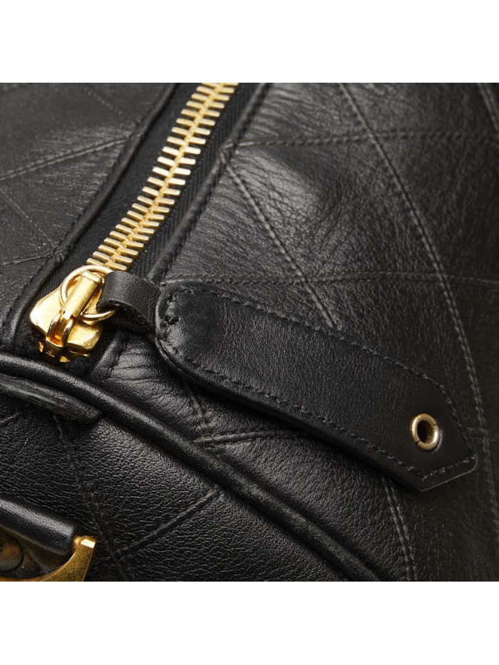 Quilted Leather Boston Duffle Bag 