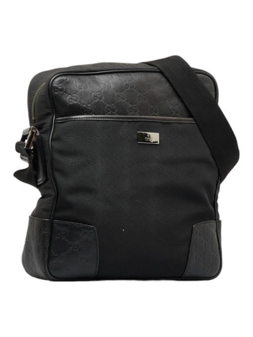 Guccissima Leather & Canvas Crossbody Bag
