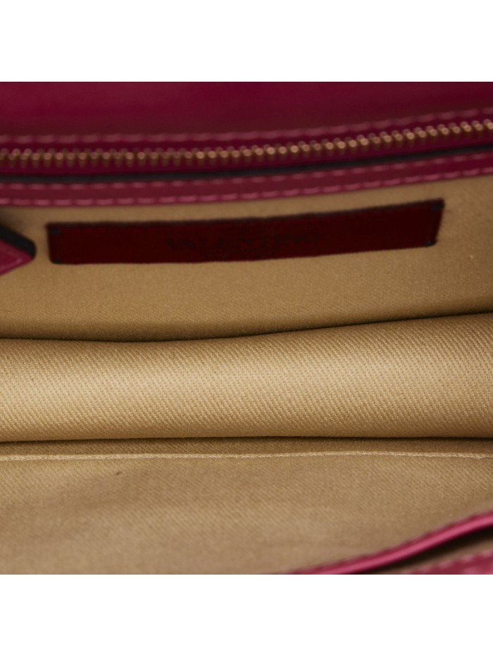 Rockstud Leather Glam Lock Shoulder Bag