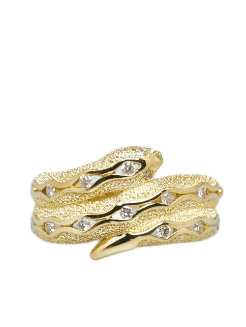 18k Gold Diamond Snake Ring