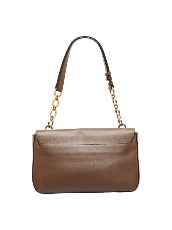 Gancini Leather Chain Flap Bag