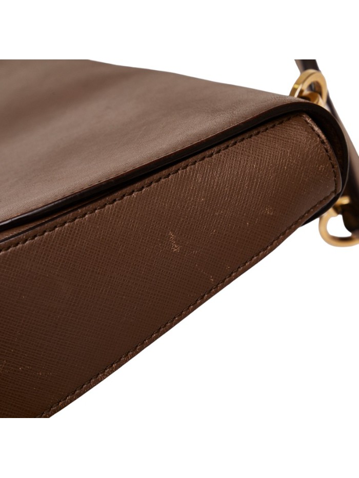 Gancini Leather Chain Flap Bag