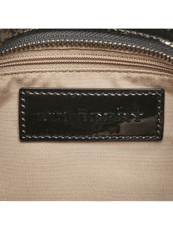 Nova Check Canvas & Patent Leather Baguette