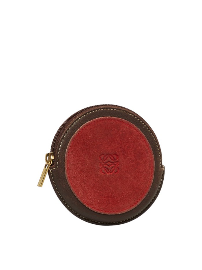 Leather & Suede Round Coin Purse