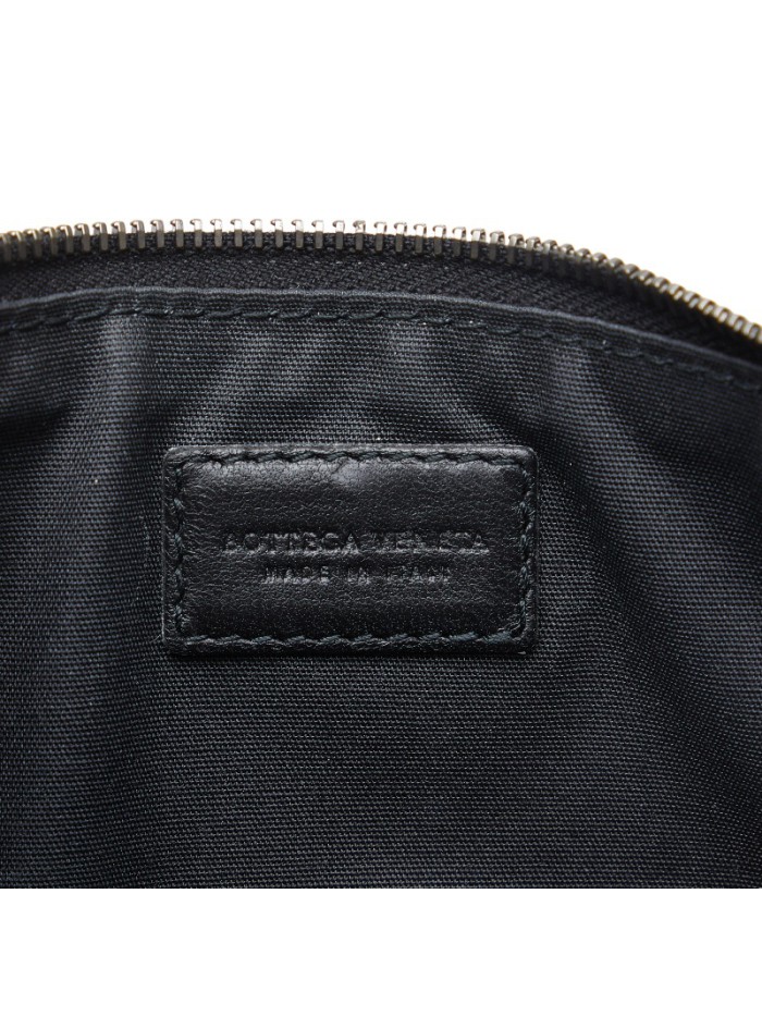 Metallic Leather Intrecciato Clutch Bag 