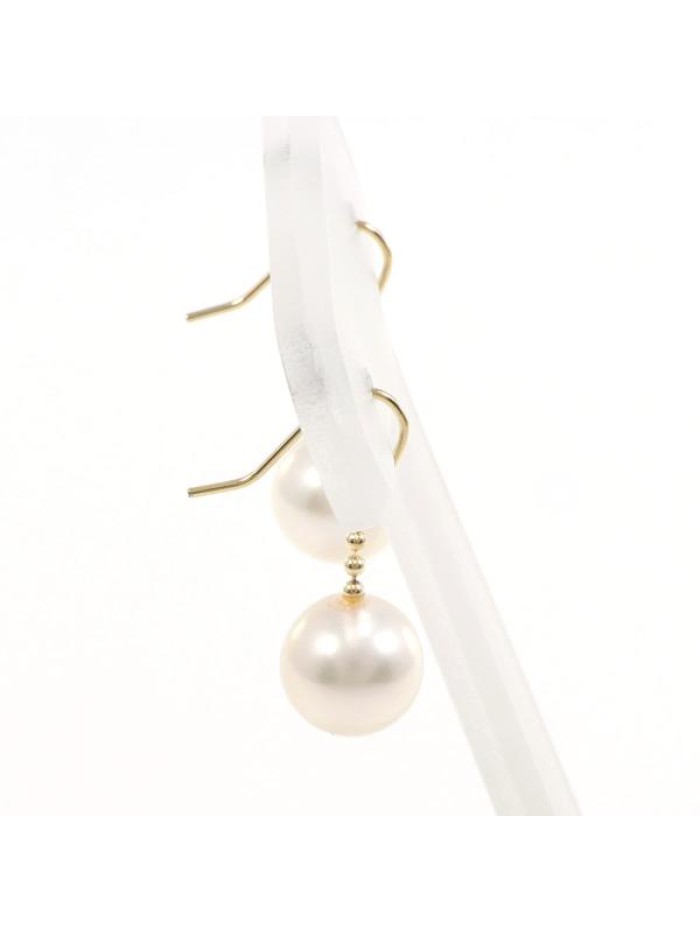 18K Pearl Dangle Earrings 