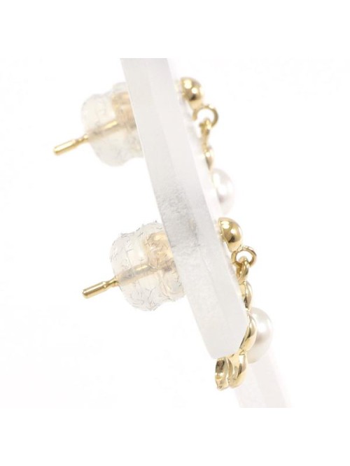 18K Pearl Flower Earrings