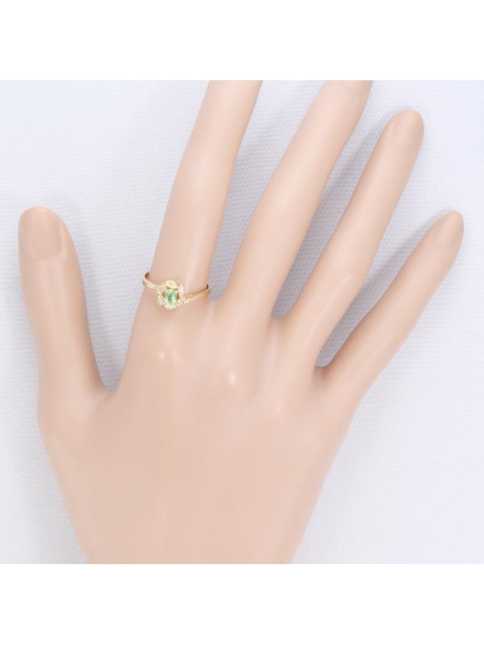 18K Garnet & Diamond Floral Ring 