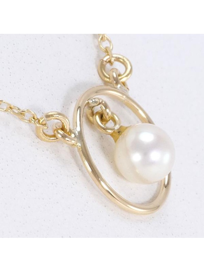 18K Circle Pearl Necklace