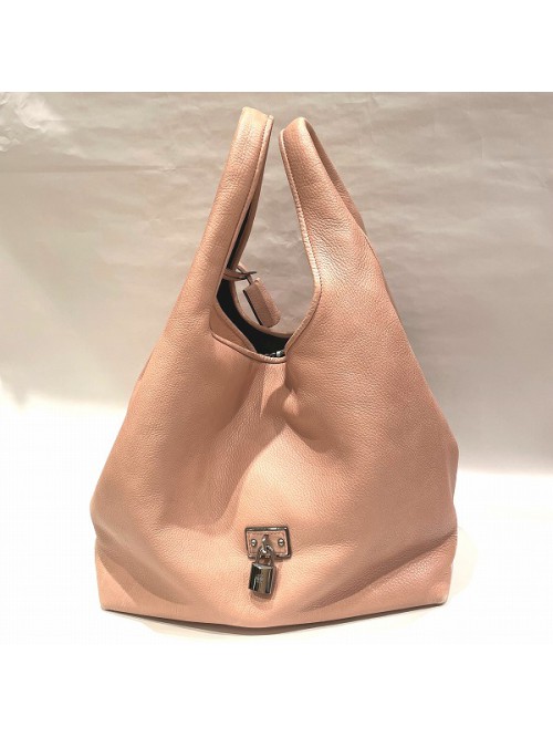 Leather Calle Lock Handbag