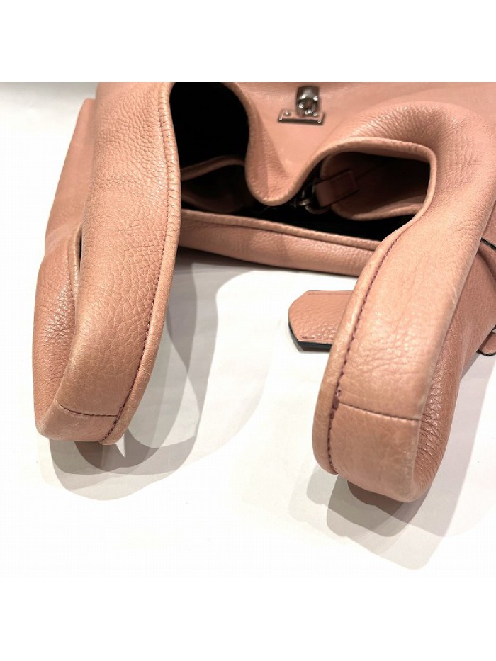 Leather Calle Lock Handbag