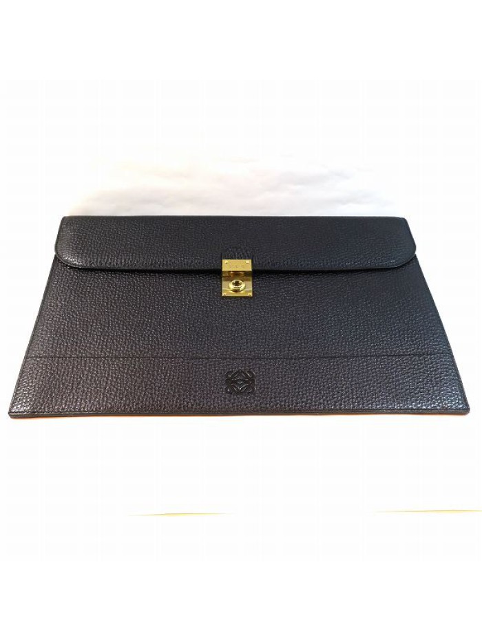 Leather Document Clutch Bag