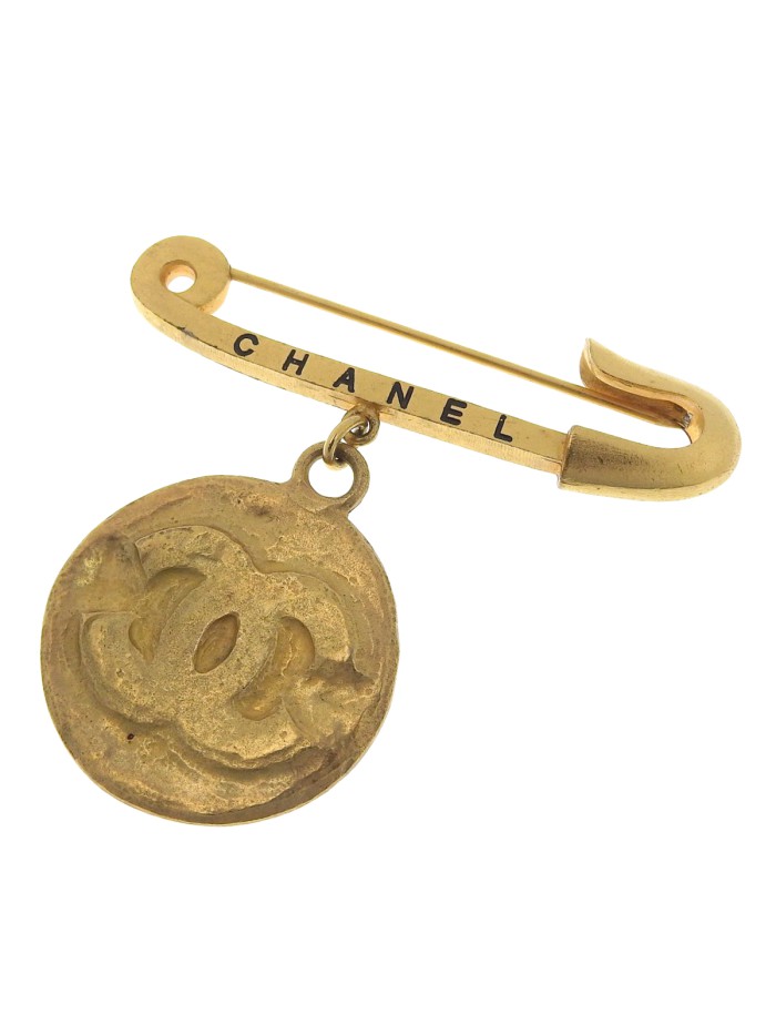 CC Medallion Coin Safety Pin Brooch