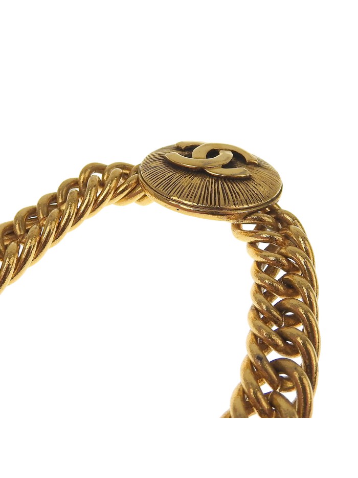 CC Medallion Chain Pendant Necklace