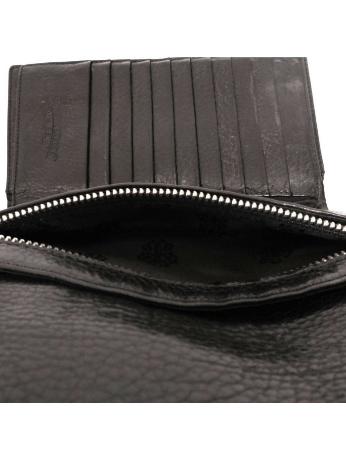 Leather Cross Ball Button Wallet