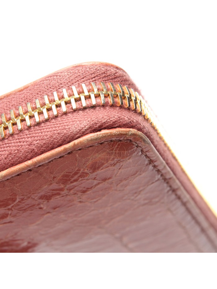 Embossed Leather Zippy Wallet