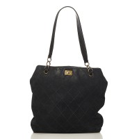 Quilted Suede Tote Bag