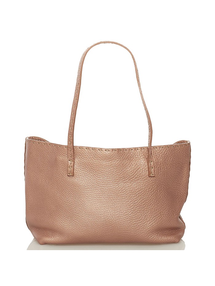 Metallic Leather Selleria Tote Bag