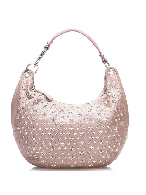 Leather Star Studded Hobo Bag