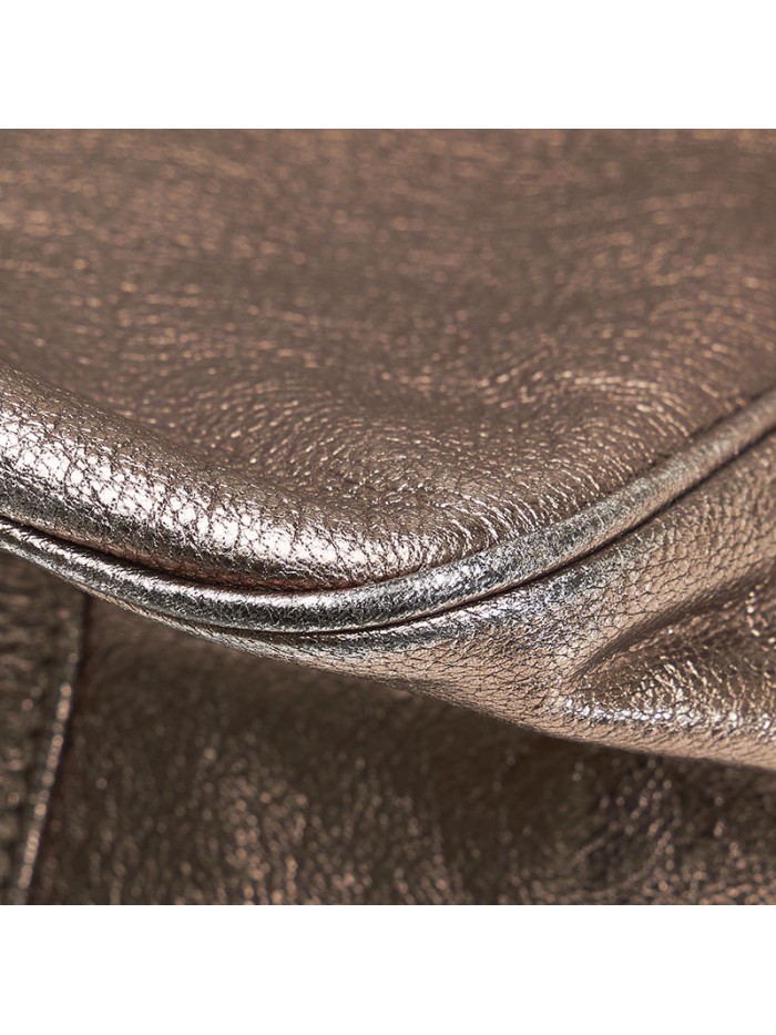 Metallic Leather Hobo Bag
