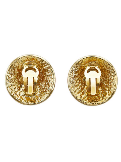 CC Round Clip On Earrings