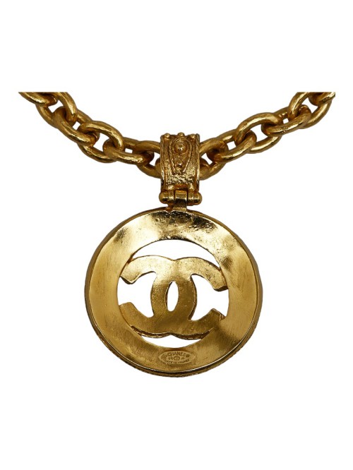 CC Logo Round Pendant Necklace