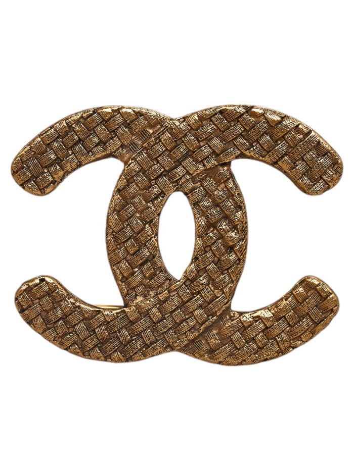 Woven CC Logo Brooch