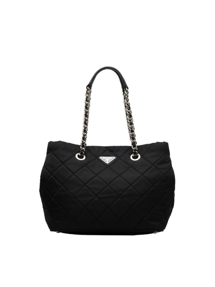 Quilted Tessuto Chain Tote Bag