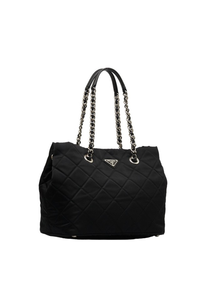 Quilted Tessuto Chain Tote Bag