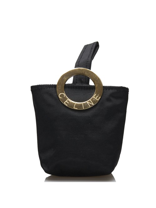 Nylon Logo Ring Clutch Bag